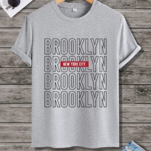 تيشرت رجالي نص كم حوض قطن  - رصاصي