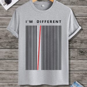 تيشرت رجالي نص كم حوض قطن  - رصاصي