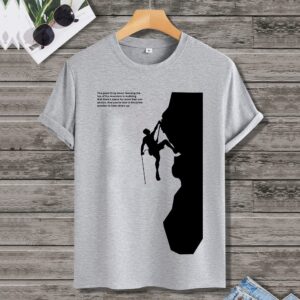 تيشرت رجالي نص كم حوض قطن  - رصاصي