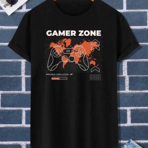 تيشرت رجالي نص كم حوض قطن  - اسود