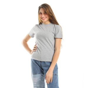 تيشرت حريمي قطن ساده - رصاصي