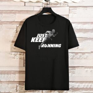 تيشرت رجالي نص كم حوض قطن  - اسود