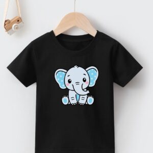 تيشرت اطفال مطبوع - اسود