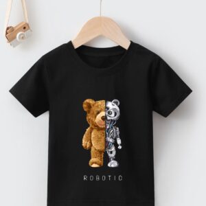 تيشرت اطفال مطبوع - اسود