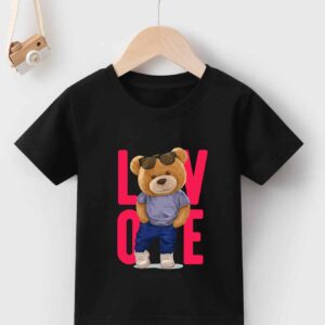 تيشرت اطفال مطبوع - اسود