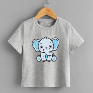 تيشرت اطفال مطبوع - رصاصي