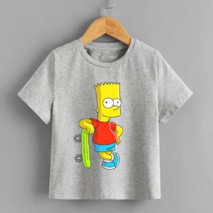 تيشرت اطفال مطبوع - رصاصي