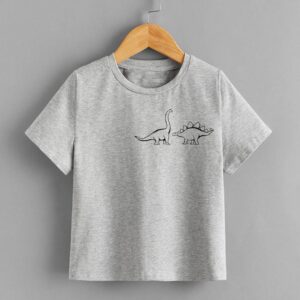 تيشرت اطفال مطبوع - رصاصي