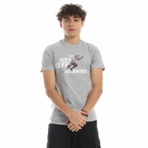 تيشرت رجالي نص كم حوض قطن  - رصاصي