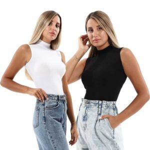 ٢ كت قطن رقبه عاليه استريتش