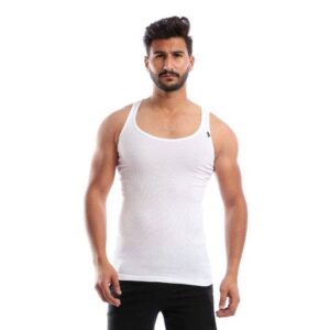 فانله قطونيل رجالي مضلعه ابيض