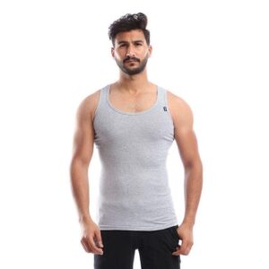 فانله قطونيل رجالي مضلعه - رصاصي