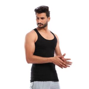 فانله قطونيل رجالي مضلعه - اسود