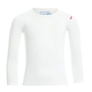 قطونيل فانله كم اطفال رقبه دائرية ابيض