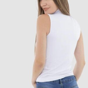 كت حريمي قطن رقبه عاليه -ابيض