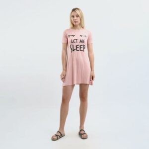 نايت شيرت قطن نص كم استريتش بطبعه -كشمير