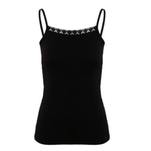 توب حماله علي شكل حوض دانتيل  قطن استريتش-اسود