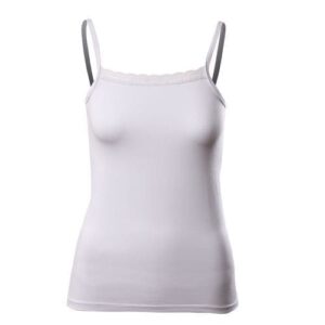 توب حماله علي شكل حوض دانتيل  قطن استريتش-ابيض