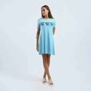 نايت شيرت قطن نص كم استريتش بطبعه -بيبي بلو