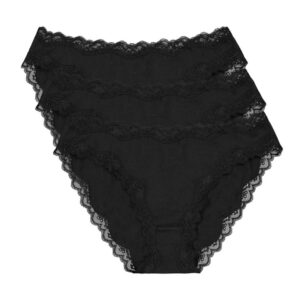 ٣ اندر وير دانتيل قطن استريتش - اسود